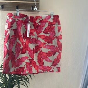 Chico's Red and White Mini Pencil Skirt